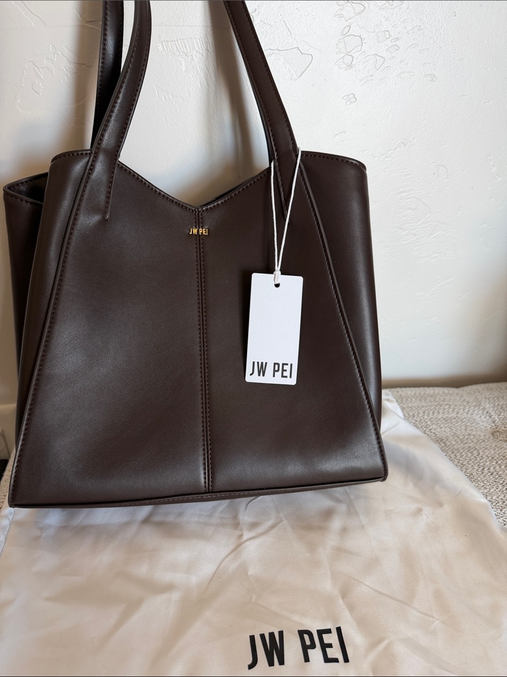 JW PEI Dumpling Bag Dark Brown V-Cut Tote - Picture 3 of 11